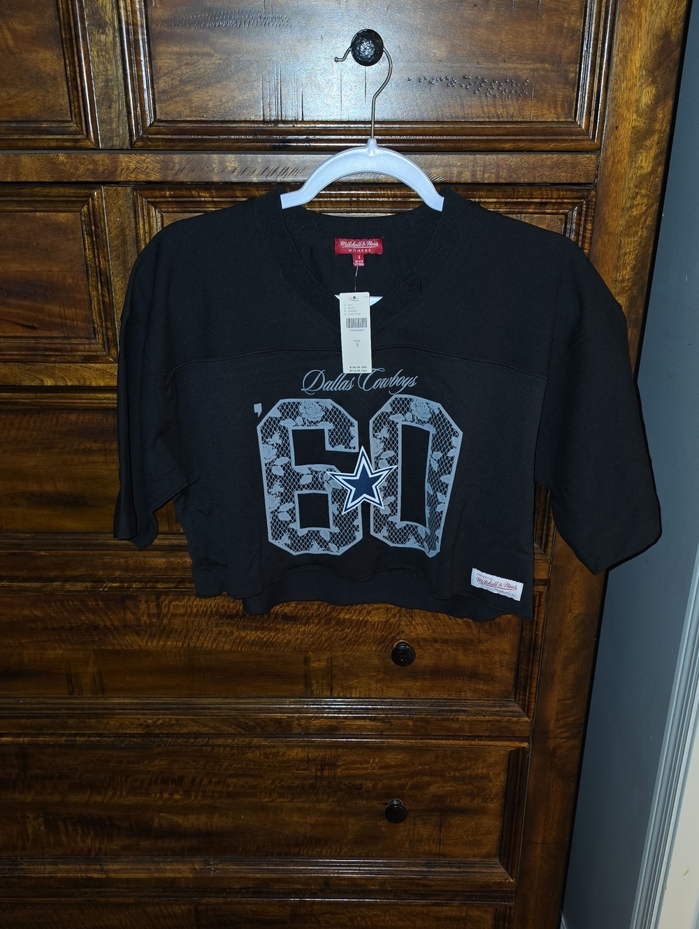 Mitchell & Ness Womens Nwts Sz Small Cropped Dallas Cowboys Jersey Top! - Picture 2 of 7